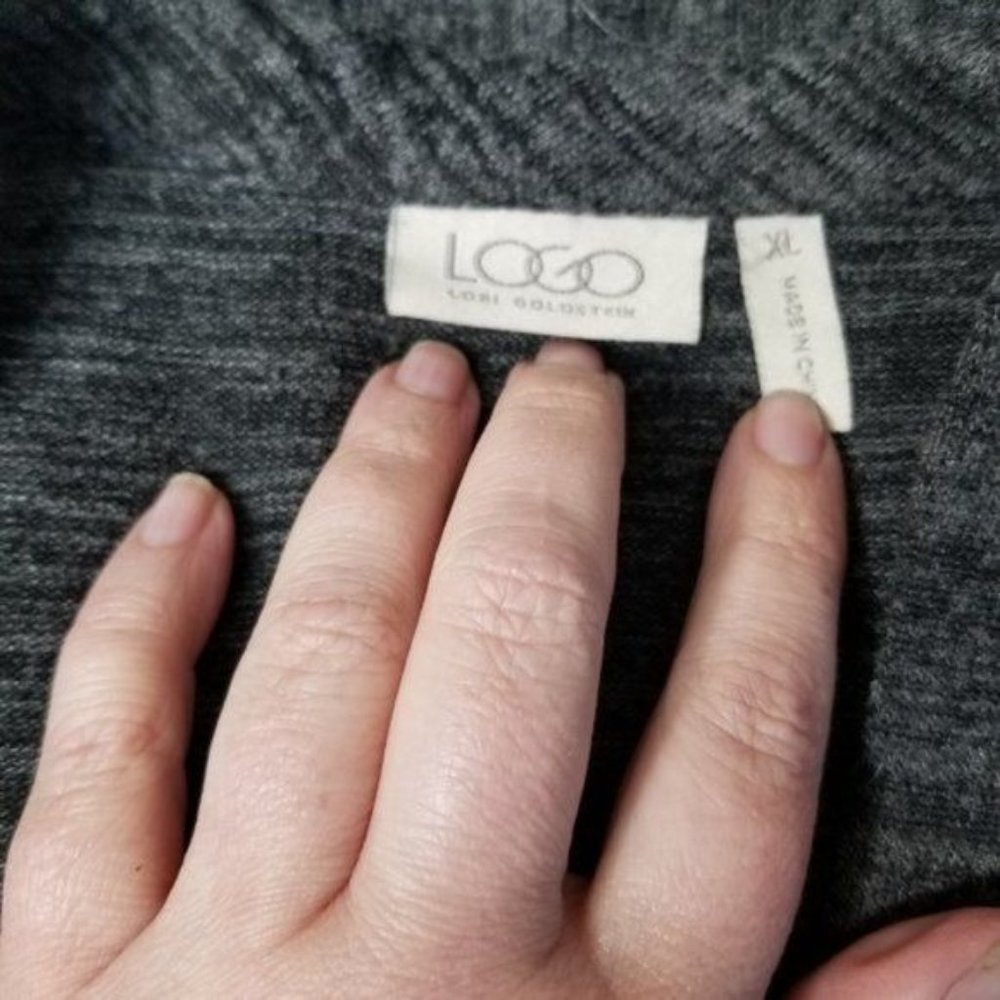 LOGO Lori Goldstien Full Zip Heather Gray Sweater Women's Extra Large A266500 - Picture 5 of 11